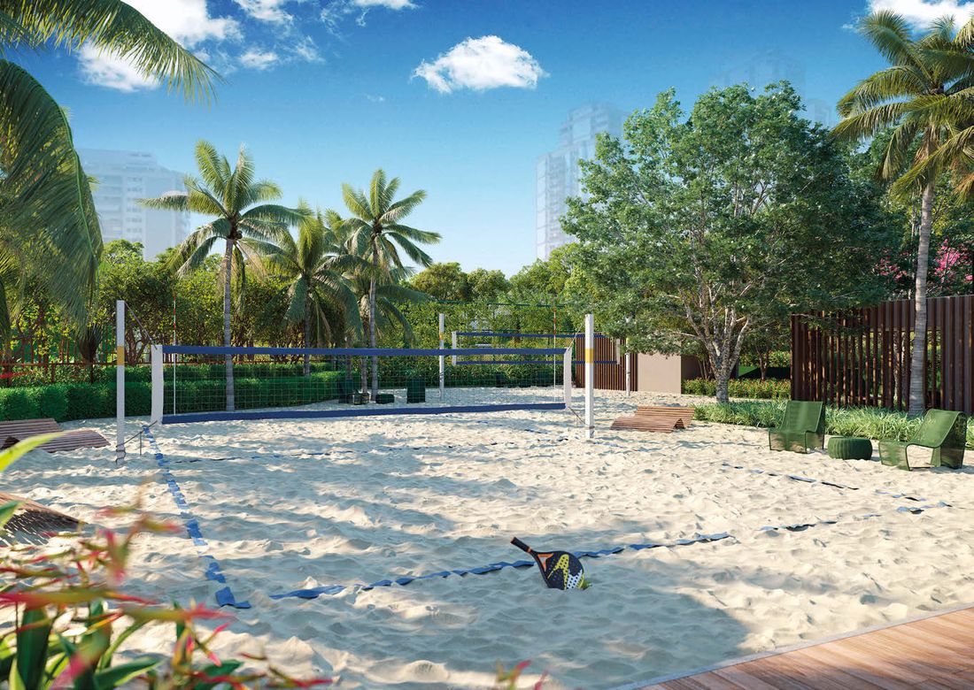 Quadra de areia do Gaea Home Resort